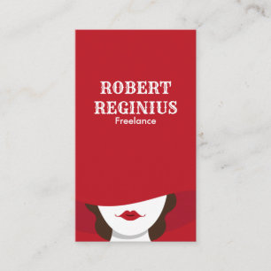 Cartão De Visita Mulher No Chapéu Vermelho