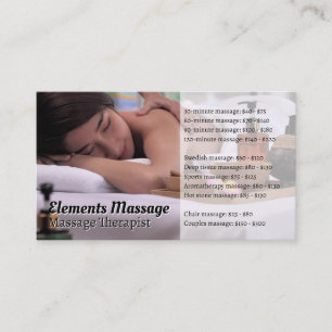 Cartão De Visita Mulher Recebendo uma Massagem no Spa