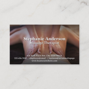 Cartão De Visita Mulher Relaxada Recebendo Massagem De Volta