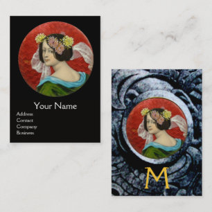 CARTÃO DE VISITA MULHER ROMÂNTICA COM FLORES E GRIFFINS DE LUTA