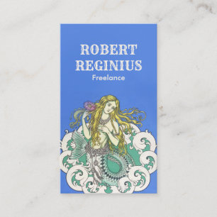 Cartão De Visita Mulher Sereia Vintage Art8678
