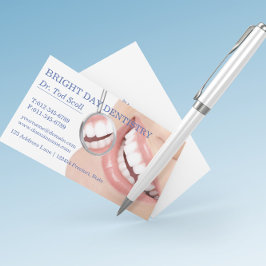 Cartão De Visita Mulher sorri Cosmética Odontologia dentária