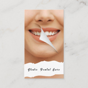 Cartão De Visita Mulher Sorriso Saudável Dentes Brancos Negócios Od
