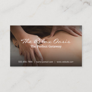 Cartão De Visita Mulher voltando a massagem   Spa