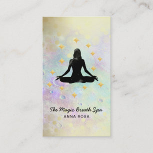 Cartão De Visita *~ Mulher Yoga Dourada Meditação Literária Mind