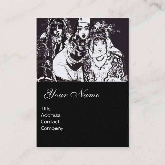 Cartão De Visita MULHERES ANATOLIANAS Fashion Desenhando Pérola Bra (Frente)