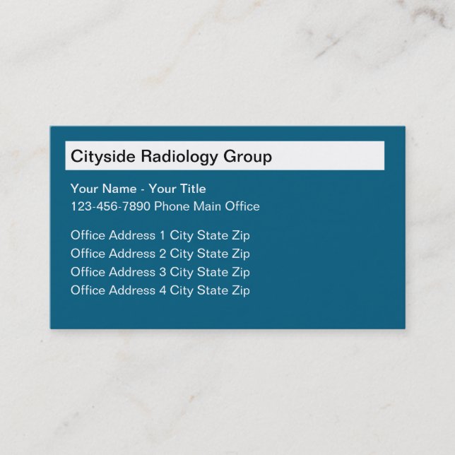Cartão De Visita Multi Location Radiology Business Cards (Frente)