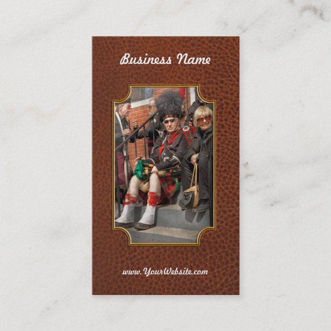 Cartão De Visita Música - Bag Pipes - Somerville, NJ - Piper restin (Frente)