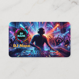 Cartão De Visita Música de DJs Profissionais Coloridos