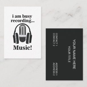 Cartão De Visita Música de gravação de fone de ouvido do microfone