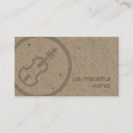 Cartão De Visita Música de Ícone Violino Negrito Violinista