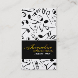 Cartão De Visita Música Musical Notes Artista de Padrão Cantando Mú