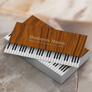 Cartão De Visita Música Piano Keys Elegante Piano De Madeira Musica