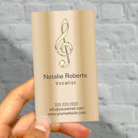 Musical Clef Vocalista Cantor Moderno Dourado Músi