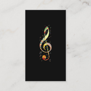 Cartão De Visita Musical Colorful Music Clef Music Notes