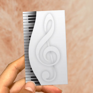 Cartão De Visita Musical do Professor de Música Piano Elegante