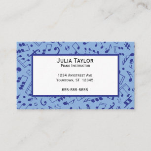 Cartão De Visita Musical Notes Music Teacher Composer