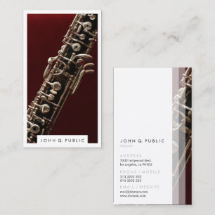 Cartão De Visita Musical Oboe Photoógrafo