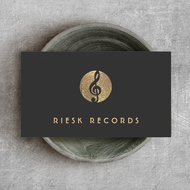 Cartão De Visita Musical Sequin Dourado (Criador carregado)