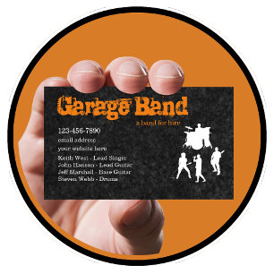 Cartão De Visita Músico da Banda de Rock Garage mais legal