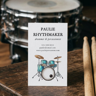 Cartão De Visita Músico de Bateria Percussão