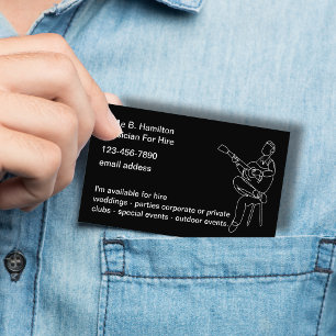 Cartão De Visita Músico de Guitarra Acústica para Aluguer