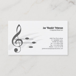 Cartão De Visita Musico de Notas de Música Clef Treble