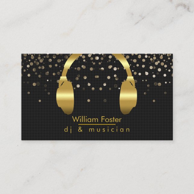 Cartão De Visita Músico Dourado do engenheiro sadio do (Frente)