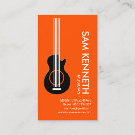 Cartão De Visita Músico espectacular do entusiasmo alaranjado do