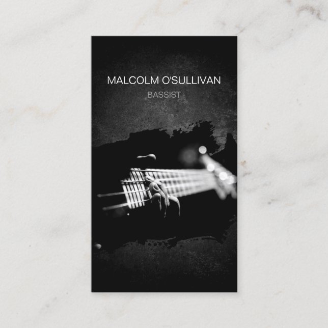 Cartão De Visita Músico Guitarista Bassista Bass (Frente)