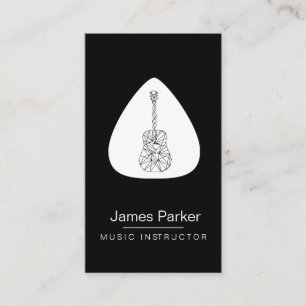 Cartão De Visita Músico minimalista do logotipo da guitarra do