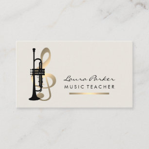 Cartão De Visita Músico Professor de Música Trompete instrumento Ou