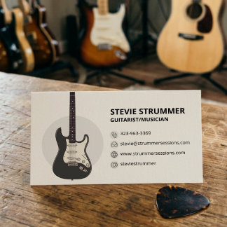 Cartão De Visita Músico Tocador de Guitarra