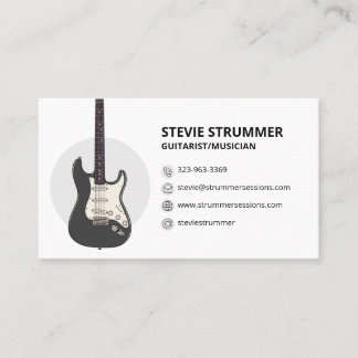 Cartão De Visita Músico Tocador de Guitarra