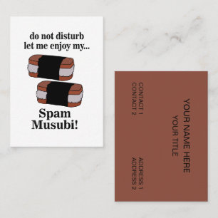 Cartão De Visita Musubi Deixe-me Apreciar Meu Spam Musubi