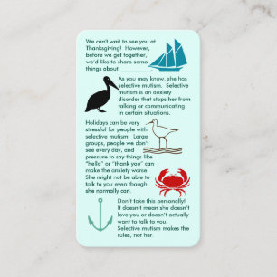 Cartão De Visita Mutismo Seletivo Junta Rapariga