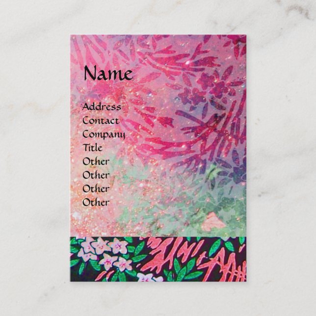 Cartão De Visita MYRTLE MÁGICO/Reflexões Douradas de Espumantes (Frente)