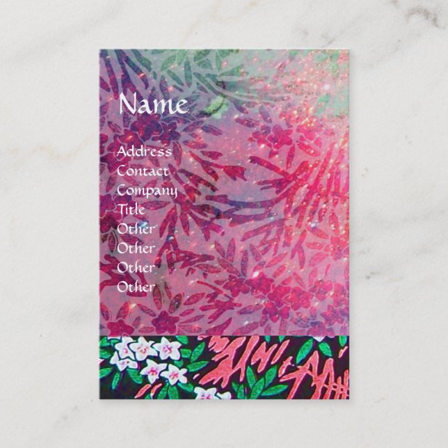 Cartão De Visita MYRTLE MÁGICO/Reflexões Douradas de Espumantes (Frente)