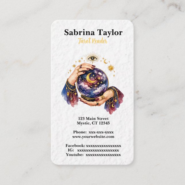 Cartão De Visita Mystical design with crystal ball (Frente)