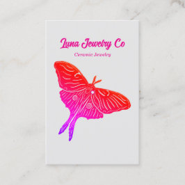 Cartão De Visita Mystical Pink Luna Moth Jewelry Pin Business Card