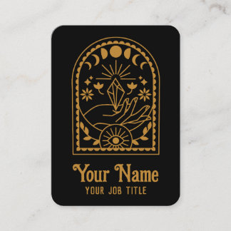 Cartão De Visita Mystical Witchy Crystal Moon Phases