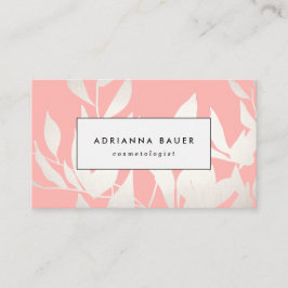 Cartão De Visita Na moda Blush Pink Deixa o Padrão Beleza Spa