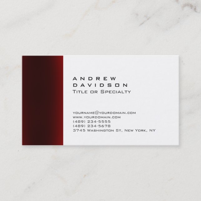 Cartão de visita Na moda branco comum branco conte (Frente)