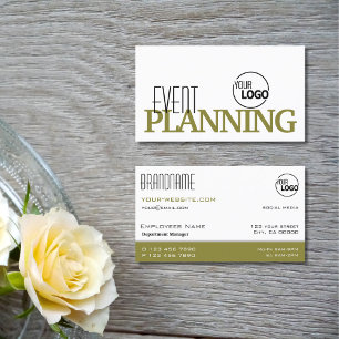 Cartão De Visita Na moda Branco e Verde Oleícola Moderno com Logoti