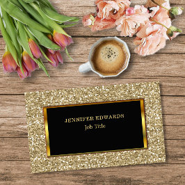 Cartão De Visita Na moda brilhante de ouro Dourado moderno