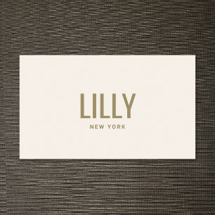 Cartão De Visita Na moda Chic Beige Ivory Tipografia