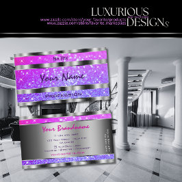 Cartão De Visita Na moda cor-de-rosa, cor-de-rosa, estrelas Ornamen