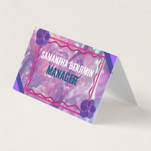 Cartão De Visita Na moda cor-de-rosa roxa clássico profissional mod