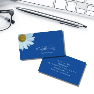 Cartão De Visita Na moda Daisy Botanical Blue