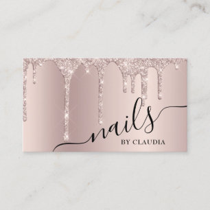 Cartão De Visita Na moda de champanhe Elegante goteja unhas